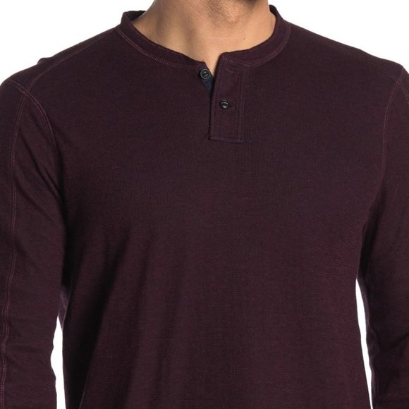 John Varvatos Wilmington LS Knit Henley Shirt Port - Picture 4 of 6